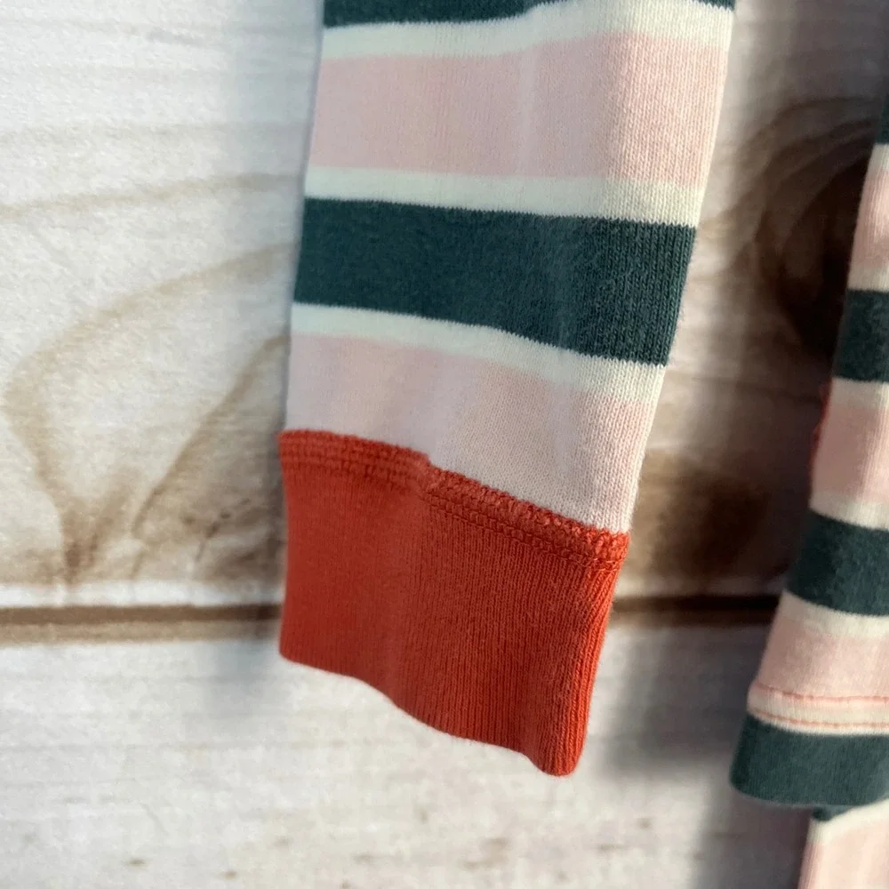 Hanna Andersson Kids 8 Striped Pajamas Pink Green Orange Organic‎ Cotton